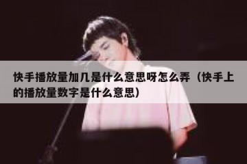 快手播放量加几是什么意思呀怎么弄（快手上的播放量数字是什么意思）