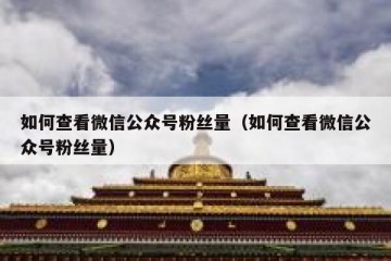 如何查看微信公众号粉丝量（如何查看微信公众号粉丝量）