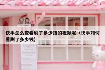 快手怎么查看刷了多少钱的视频呢（快手如何看刷了多少钱）