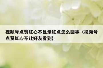 视频号点赞红心不显示红点怎么回事（视频号点赞红心不让好友看到）