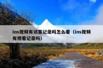 ins视频有访客记录吗怎么看（ins视频有观看记录吗）
