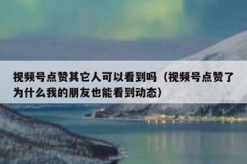 视频号点赞其它人可以看到吗（视频号点赞了为什么我的朋友也能看到动态）