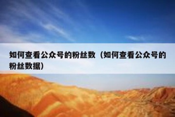 如何查看公众号的粉丝数（如何查看公众号的粉丝数据）