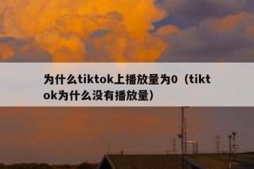 为什么tiktok上播放量为0（tiktok为什么没有播放量）