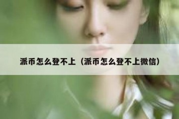 派币怎么登不上（派币怎么登不上微信）