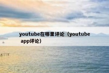 youtube在哪里评论（youtube app评论）