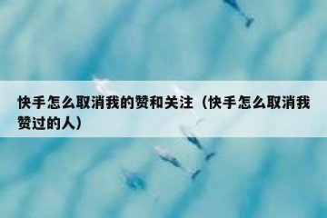 快手怎么取消我的赞和关注（快手怎么取消我赞过的人）
