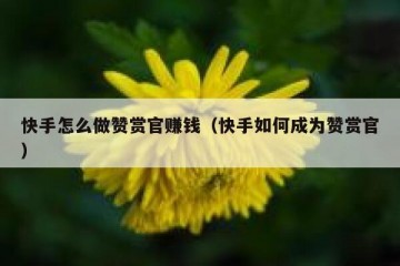 快手怎么做赞赏官赚钱（快手如何成为赞赏官）