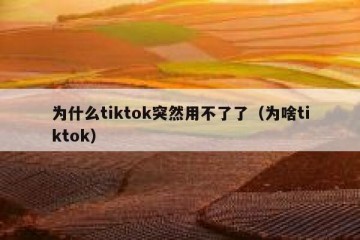 为什么tiktok突然用不了了（为啥tiktok）