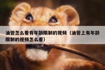 油管怎么看有年龄限制的视频（油管上有年龄限制的视频怎么看）