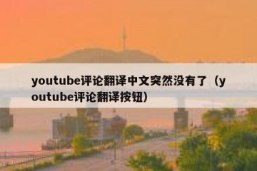 youtube评论翻译中文突然没有了（youtube评论翻译按钮）