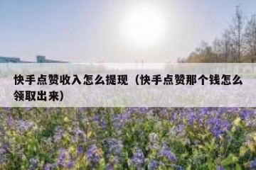 快手点赞收入怎么提现（快手点赞那个钱怎么领取出来）