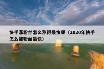 快手涨粉丝怎么涨得最快呢（2020年快手怎么涨粉丝最快）
