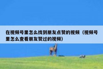 在视频号里怎么找到朋友点赞的视频（视频号里怎么查看朋友赞过的视频）