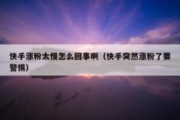 快手涨粉太慢怎么回事啊（快手突然涨粉了要警惕）