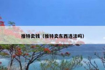 推特卖钱（推特卖东西违法吗）