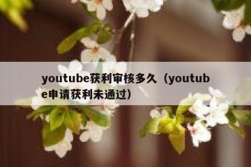 youtube获利审核多久（youtube申请获利未通过）