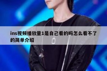 ins视频播放量1是自己看的吗怎么看不了的简单介绍