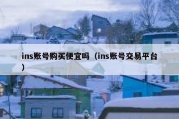 ins账号购买便宜吗（ins账号交易平台）