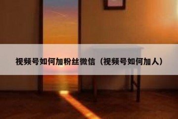 视频号如何加粉丝微信（视频号如何加人）