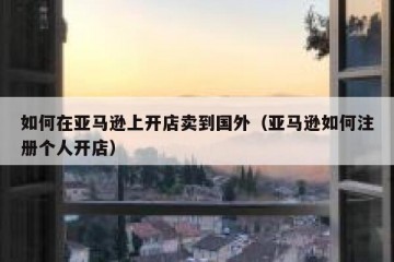 如何在亚马逊上开店卖到国外（亚马逊如何注册个人开店）