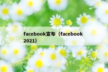 facebook宣布（facebook 2021）