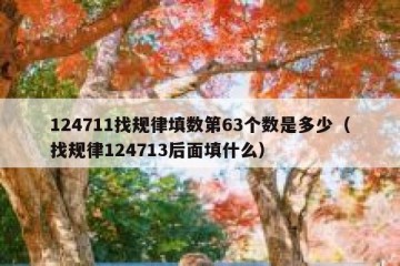 124711找规律填数第63个数是多少（找规律124713后面填什么）