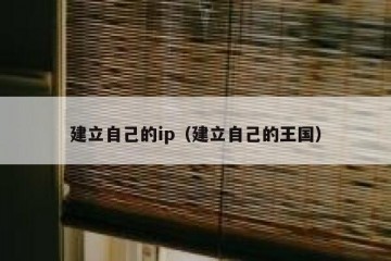 建立自己的ip（建立自己的王国）