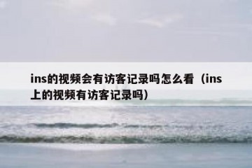 ins的视频会有访客记录吗怎么看（ins上的视频有访客记录吗）