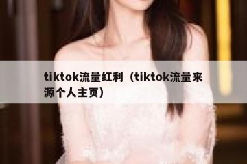 tiktok流量红利（tiktok流量来源个人主页）