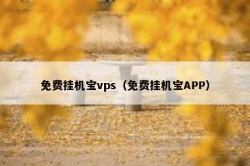 免费挂机宝vps（免费挂机宝APP）