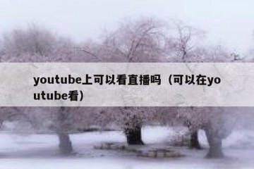 youtube上可以看直播吗（可以在youtube看）