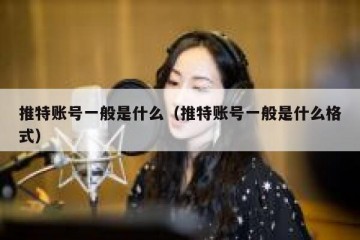 推特账号一般是什么（推特账号一般是什么格式）