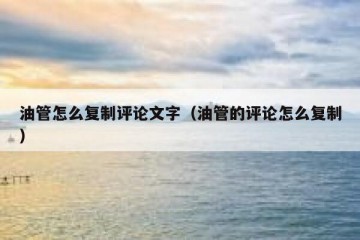 油管怎么复制评论文字（油管的评论怎么复制）