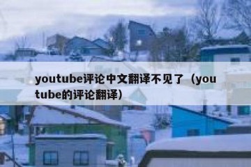 youtube评论中文翻译不见了（youtube的评论翻译）