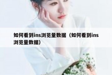 如何看到ins浏览量数据（如何看到ins浏览量数据）