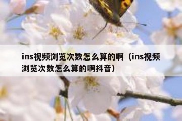 ins视频浏览次数怎么算的啊（ins视频浏览次数怎么算的啊抖音）