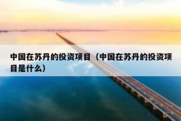 中国在苏丹的投资项目（中国在苏丹的投资项目是什么）