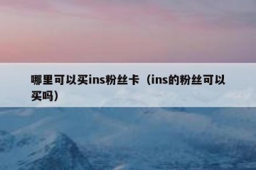 哪里可以买ins粉丝卡（ins的粉丝可以买吗）