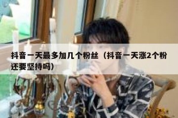 抖音一天最多加几个粉丝（抖音一天涨2个粉还要坚持吗）