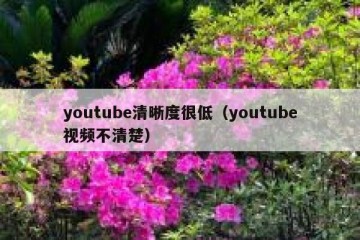 youtube清晰度很低（youtube视频不清楚）