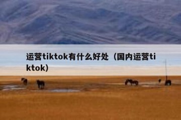 运营tiktok有什么好处（国内运营tiktok）