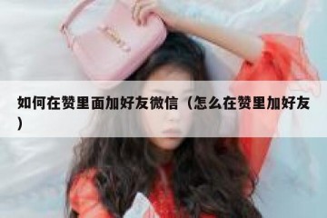 如何在赞里面加好友微信（怎么在赞里加好友）