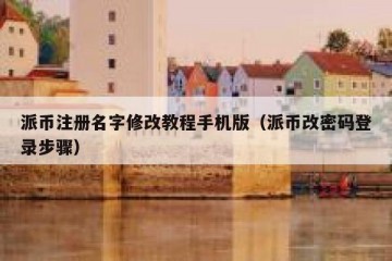 派币注册名字修改教程手机版（派币改密码登录步骤）