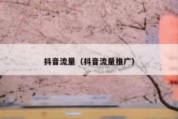 抖音流量（抖音流量推广）
