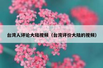 台湾人评论大陆视频（台湾评价大陆的视频）
