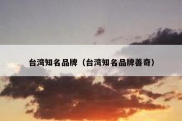 台湾知名品牌（台湾知名品牌善奇）