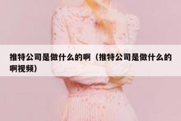 推特公司是做什么的啊（推特公司是做什么的啊视频）