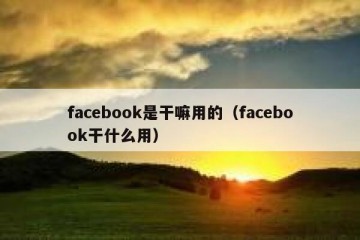 facebook是干嘛用的（facebook干什么用）
