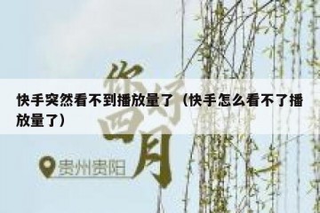 快手突然看不到播放量了（快手怎么看不了播放量了）